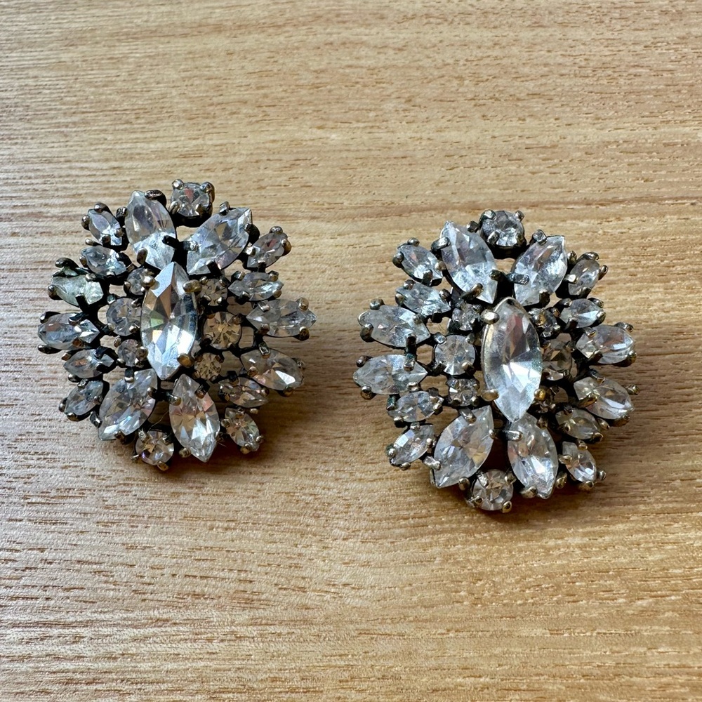 J.Crew Round Chunky Crystal Statement Earrings